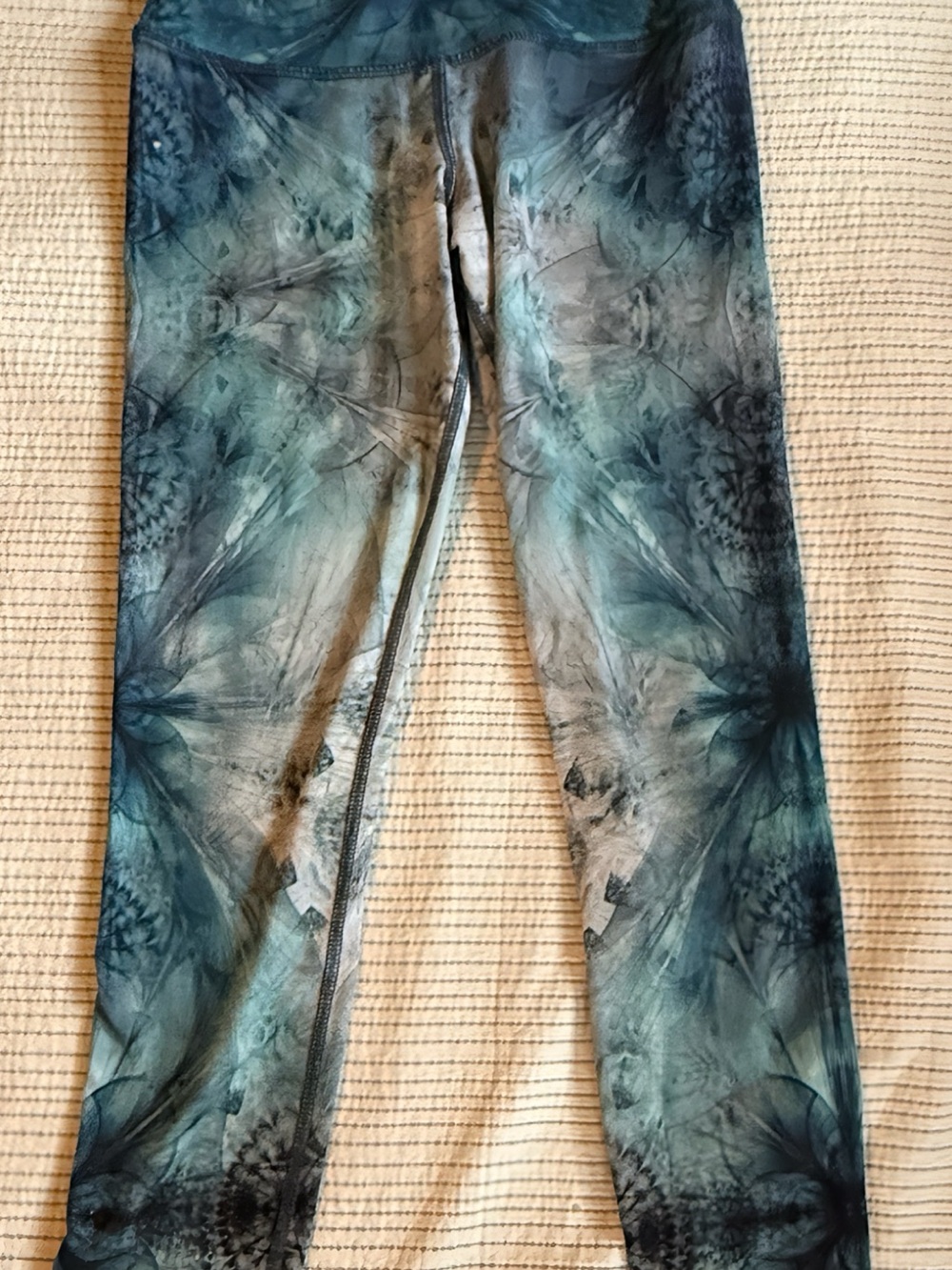 Evolution and Creation Teal and Gray Tie-Dye Leggings